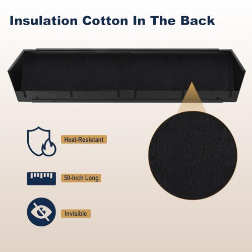 OKBA Fireplace Heat Deflector 28-48 Inch Adjustable Hood with 6 Inch Depth