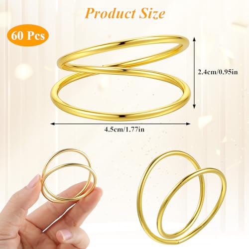 Gold Napkin Rings Bulk Set - Elegant Spiral Metal Holders for Weddings & Parties