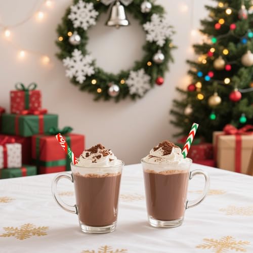 Green Christmas Paper Straws - 100 Pack for Holiday Parties & DIY Decorations