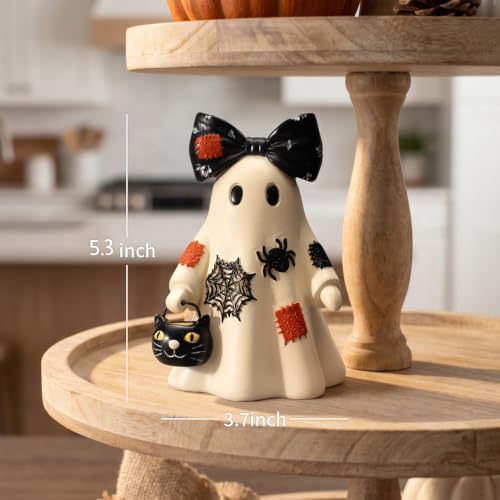 Halloween Ghost Resin Figurine - 5.3 Inch Cute Spooky Decor for Tabletop