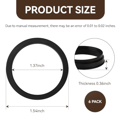 Silicone Gasket Replacement Set for Baratza Coffee Grinders - 6 Pack