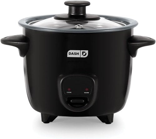Dash Mini Ceramic Rice Cooker - Compact Single-Serve Cooker with Nonstick Pot & Keep Warm Function - Black
