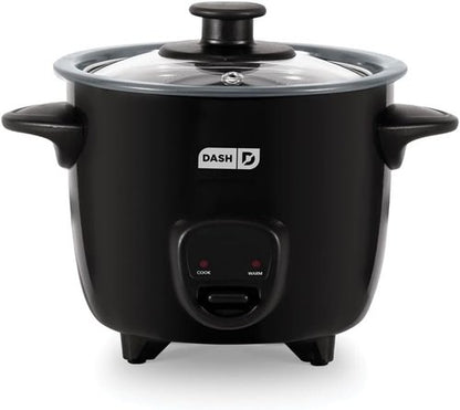 Dash Mini Ceramic Rice Cooker - Compact Single-Serve Cooker with Nonstick Pot & Keep Warm Function - Black