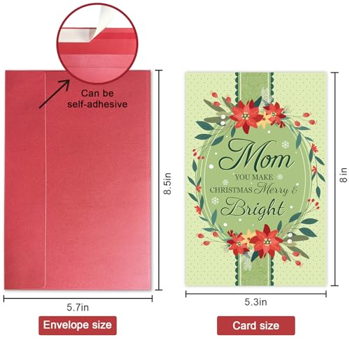 Mom Christmas Card - Sentimental Holiday Greeting Card from Daughter or Son