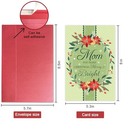 Mom Christmas Card - Sentimental Holiday Greeting Card from Daughter or Son