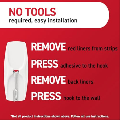 Command Medium White Wire Hooks - Damage-Free Hanging Set with 7 Hooks & 8 Strips