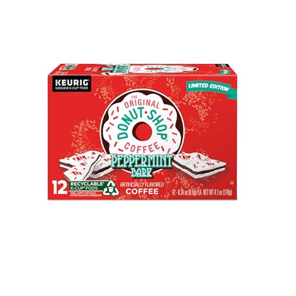 The Original Donut Shop Peppermint Bark Coffee, Black, 12 K-Cup Pods, 4.1 Oz