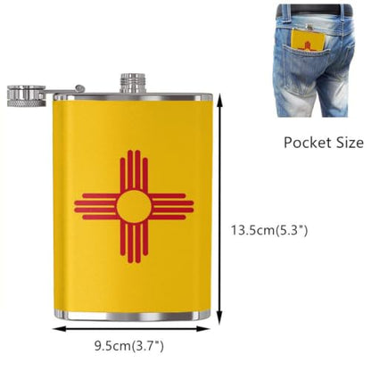 New Mexico Flag Flasks for Liquor 8oz - Style 4 / One Size