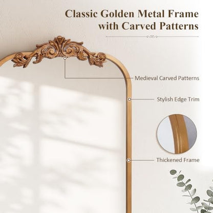 Vintage Gold Medicine Cabinet Mirror with Storage - 16x24 Inch Wall-Mounted