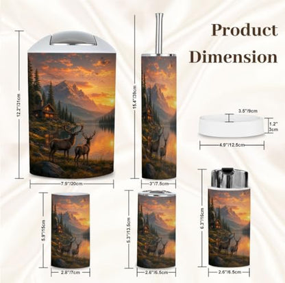 6-Piece Bathroom Accessory Set with Trash Can Dispenser Organizer
