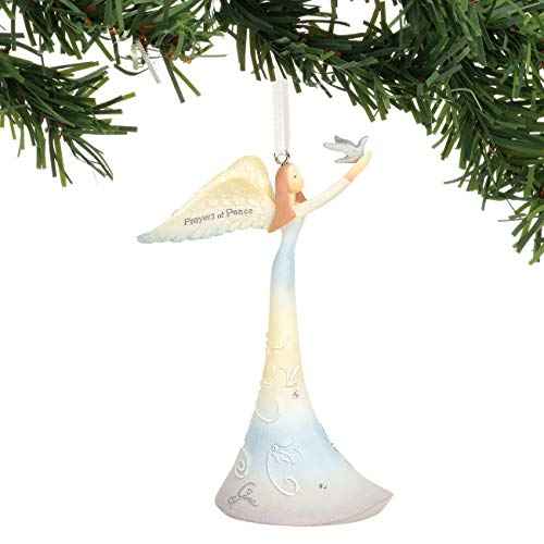 Enesco Peace by Piece Prayers Angel Hanging Ornament, 4.45", Multicolor