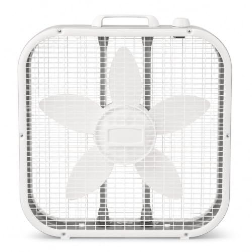 20 Inch Box Fan with 3 Speed Settings, Weather-Resistant Motor for Floor or Window Use