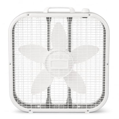 20 Inch Box Fan with 3 Speed Settings, Weather-Resistant Motor for Floor or Window Use