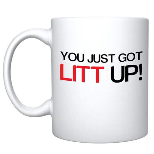 11 Ounce White Ceramic Coffee Mug - Funny You Just Got Lit Up Coolie Gift for Men and Women