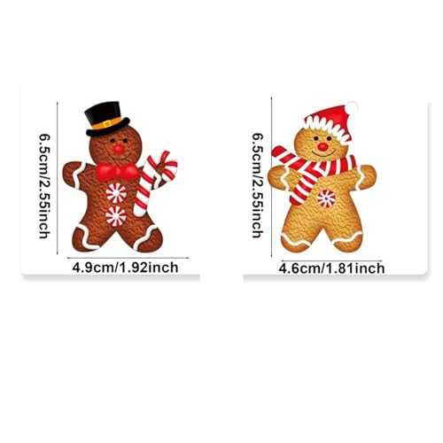 12PCS Gingerbread Man Christmas Ornaments Wooden Hanging Decorations for Holiday Tree & Home