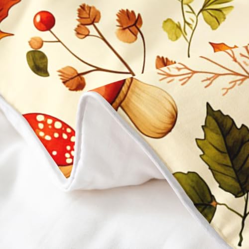 Fall Harvest Cotton Duvet Cover Set for Kids Twin Bed - Orange Green