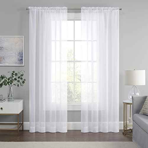 Eclipse Livia Sheer Rod Pocket 59 x 63 Curtain Panel in White