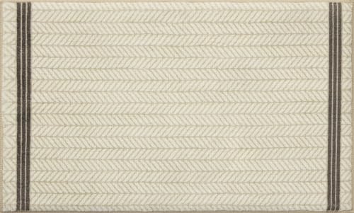 Loloi Chris Loves Julia Ivory/Charcoal Bath Mat 1'9" x 2'10" - Modern Farmhouse Rug