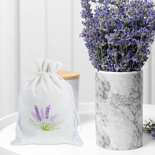 Lavender Sachet Bag Cotton Drawstring Pouch for Closet Drawer Storage