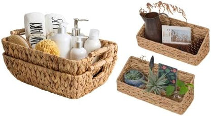 StorageWorks Hand-Woven Storage Baskets Set - Stylish Organization Bins for Home Decor