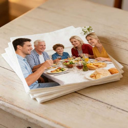 Personalized 3-Ply Custom Cocktail Napkins with Logo or Photo - 5x5 Inches, Bulk Options