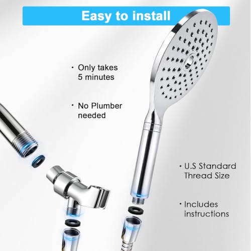 Filtered Handheld Shower Head with Detachable Chrome Spray for Healthier Shower