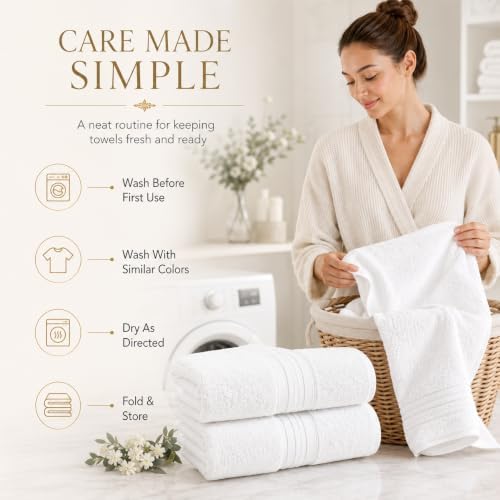 Egyptian Cotton Bath Towels 2-Pack - 800 GSM Ultra Soft & Skin-Friendly