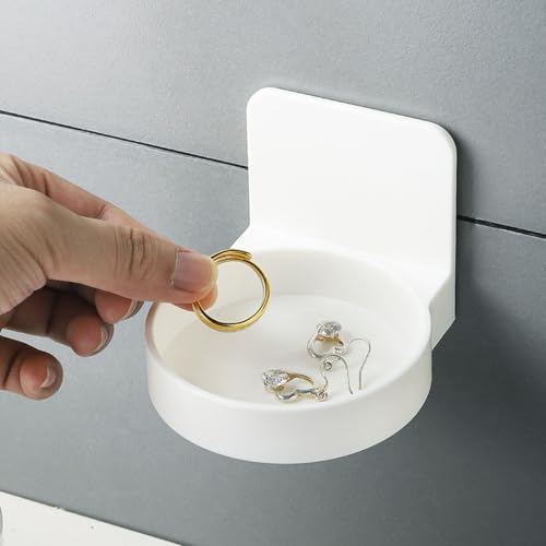 Wall Mount Soap Dispenser with Floating Shelf, Small Bathroom Organizer