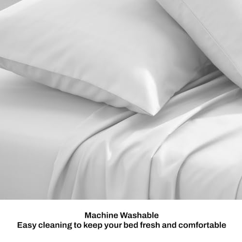 DKNY Cooling Microfiber Sheet Set Queen Bright White 4-Piece