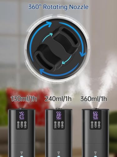 Hiswelle Black 8L Smart Humidifier for Bedroom Large Room App Control