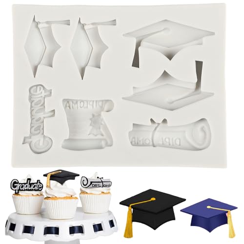 Graduation Cap and Diploma Silicone Mold Set - Style B