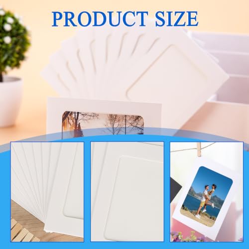 Paper Photo Frames 4x6 Inch Wall Display Banner with Wooden Clips & String