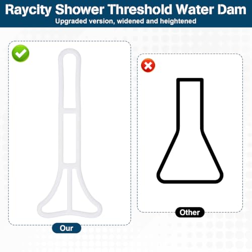 3-Inch High Shower Threshold Water Dam Silicone Splash Guard - 79 Inch