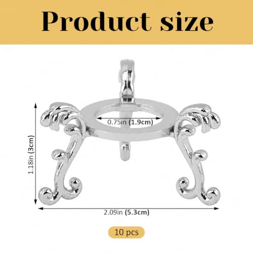 Silver Crystal Ball Stand Set - 10 Metal Display Holders for 40-80mm Spheres