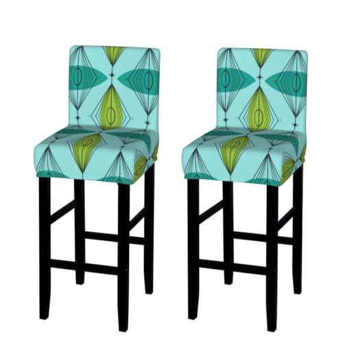 Crunzeyu Pattern-2 2 Pack Ogee and Starburst Bar Stool Seat Covers Washable