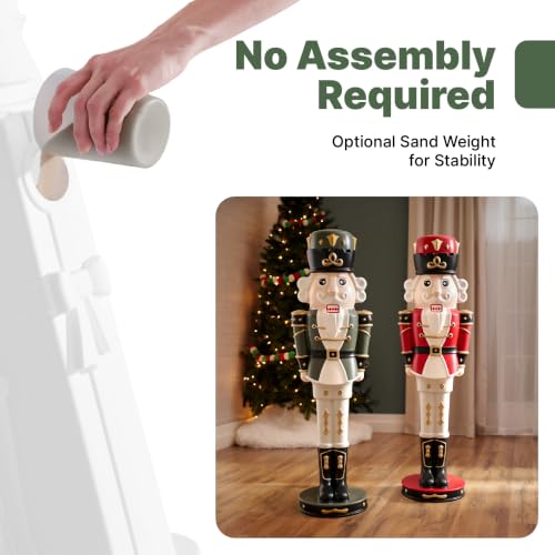 2 Pack DIY 4-Foot Nutcracker Prince Paintable Holiday Statue - White