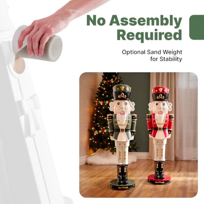 2 Pack DIY 4-Foot Nutcracker Prince Paintable Holiday Statue - White