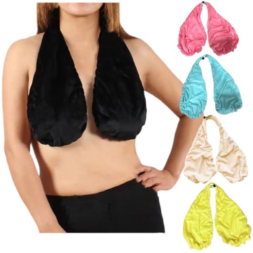 Large Wearable Towel Bra for Women - Soft Microfiber Cotton Bath Wrap with Pads