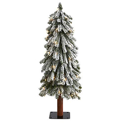 3ft Artificial Christmas Tree with Flocked Branches & Clear Lights