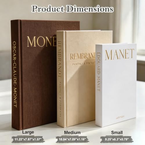 Decorative Faux Linen Book Set - Stackable Hidden Storage - Espresso, Oatmeal & Off-White