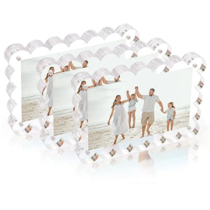 3 Pack 4x6 Acrylic Magnetic Double-Sided Picture Frames - Tabletop Display