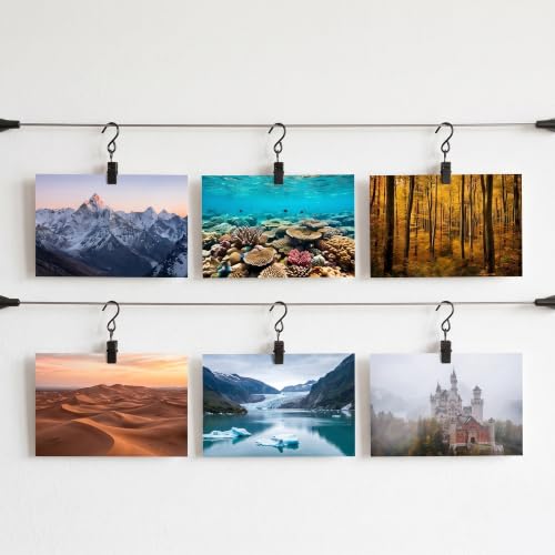 Senkary Black Stainless Steel S Hooks Curtain Clips for Outdoor String Lights - 2.4 Inch