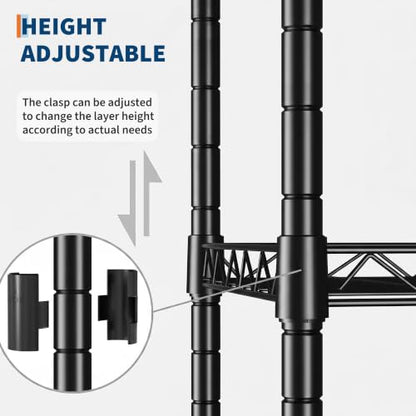 Heavy Duty Metal Storage Shelves 4-Tier Garage Organizer, Adjustable & Rust-Resistant