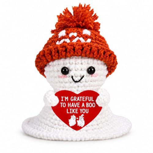 Halloween Boo Basket Stuffers for Him and Her, Cute Ghost Crochet Gift
