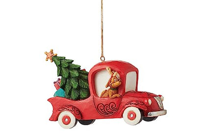Christmas Hanging Ornament Grinch and Red Truck Decor - Jim Shore Collectible
