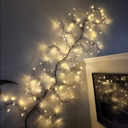 Willow Vine Lights Blossom Tree Branch String Lights USB Operated for Holiday & Indoor Decor - Plain Bare Lamp Variant