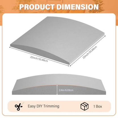 Gray Couch Cushion Support 22x22x2.4 Inch - 3 Pack Curved Foam Inserts