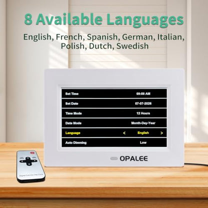 Senior Reminder Clock with Remote Control 7 Inch Large Font Digital Wall & Desk Mount - Variation of THIS listing