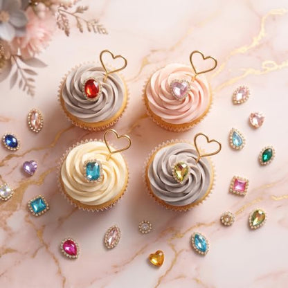 Acrylic Gemstone Cake Topper Set - 100 Assorted Decorative Gems for Birthday & Celebration Cakes