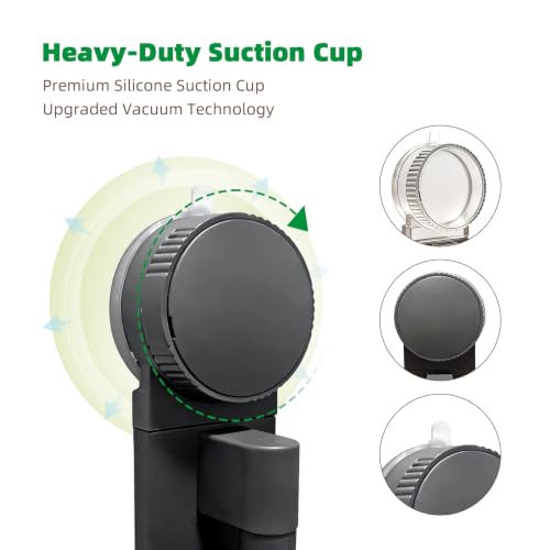 Homey Art Suction Cup Towel Rack No Drill Swivel Wall Mount Holder - Gun Grey